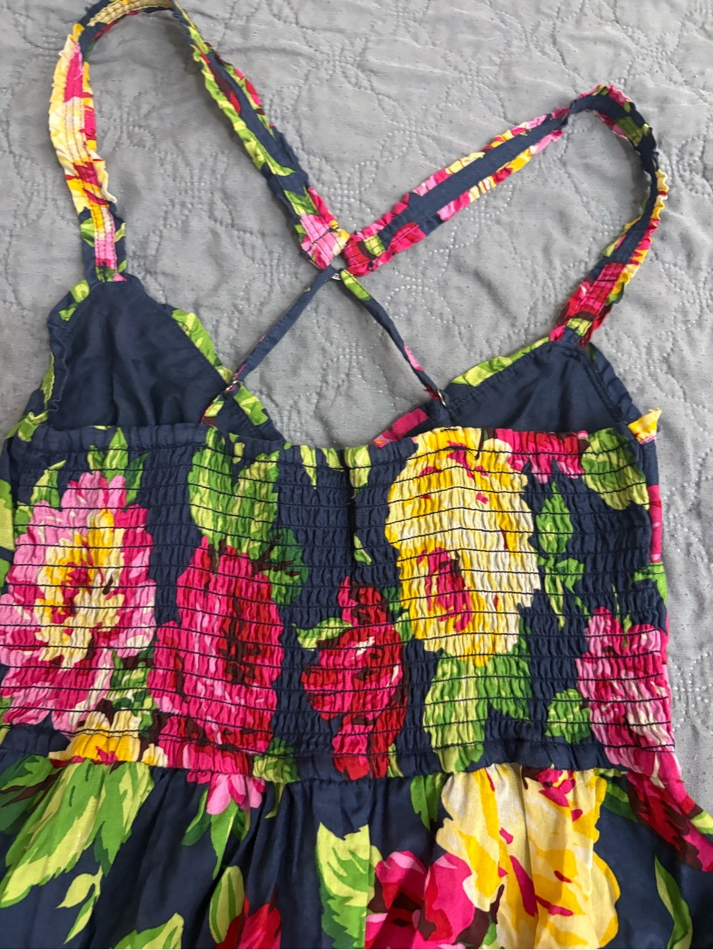 Abercrombie Fitch Vibrant Floral Print Babydoll Preppy Whimsical
Dress S Pocket - Picture 8 of 10